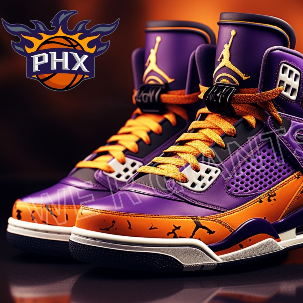 Phoenix Suns Poster Sneaker Art Wall Decor, 14x11 Prints Great Gift for Suns Fan